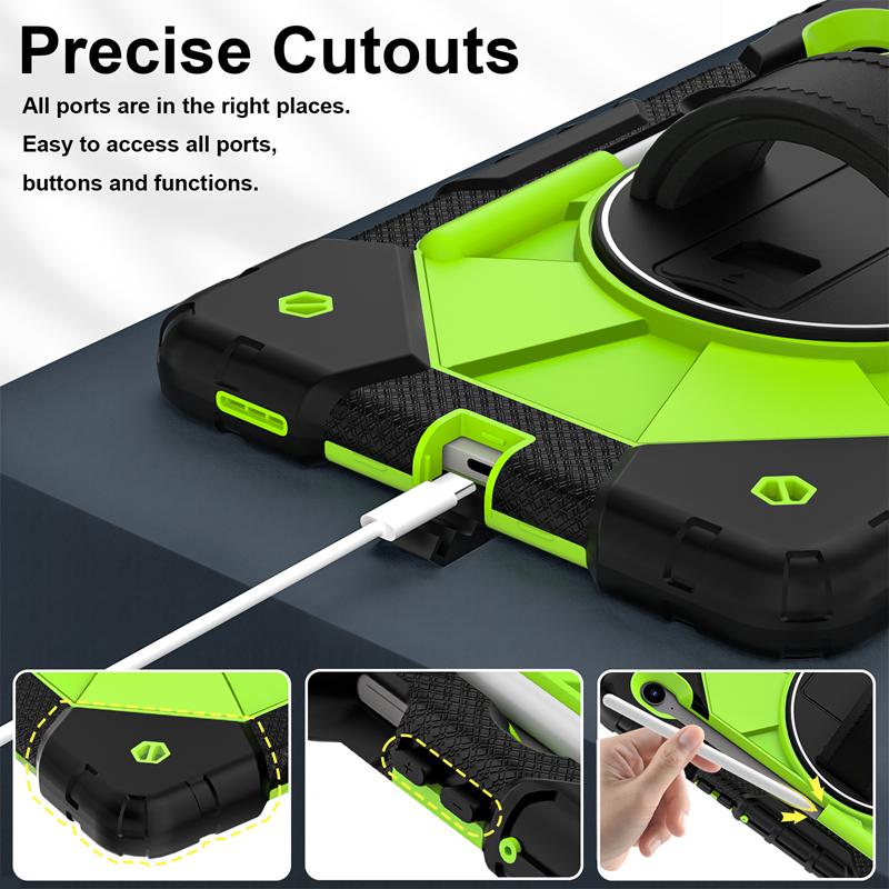With Pen Holder Case For Samsung Galaxy Tab S10 Lite FE 10.9“ Shockproof Cover Galaxy S9 FE 10.9 11" 360 Rotation Shoulder Strap