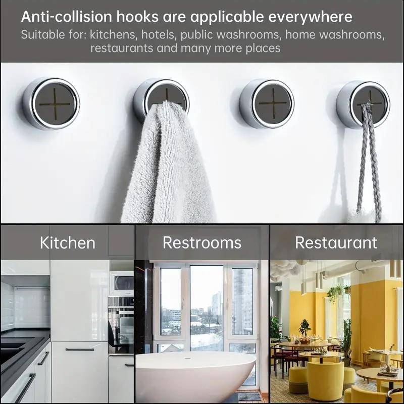 Fashion Self-Adhesive Towel Hooks Wall Mount Towel Hooks Plastic Easy Install No-Drill Kitchen & Bathroom Towel Holder for Home Cabinet, Garage
