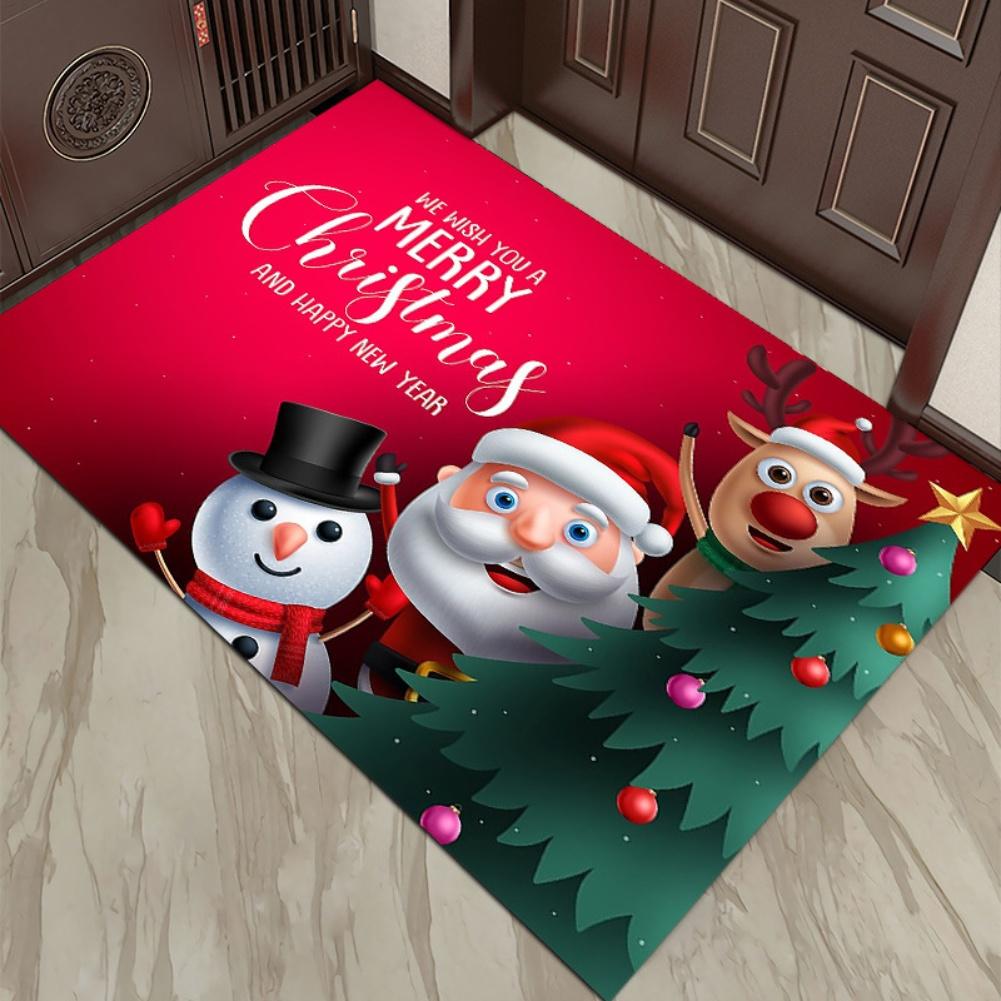 Polyester Fiber Christmas Carpet Mat with Anti Slip Bottom To Prevent Slipping Suitable for Multiple Indoor Spaces