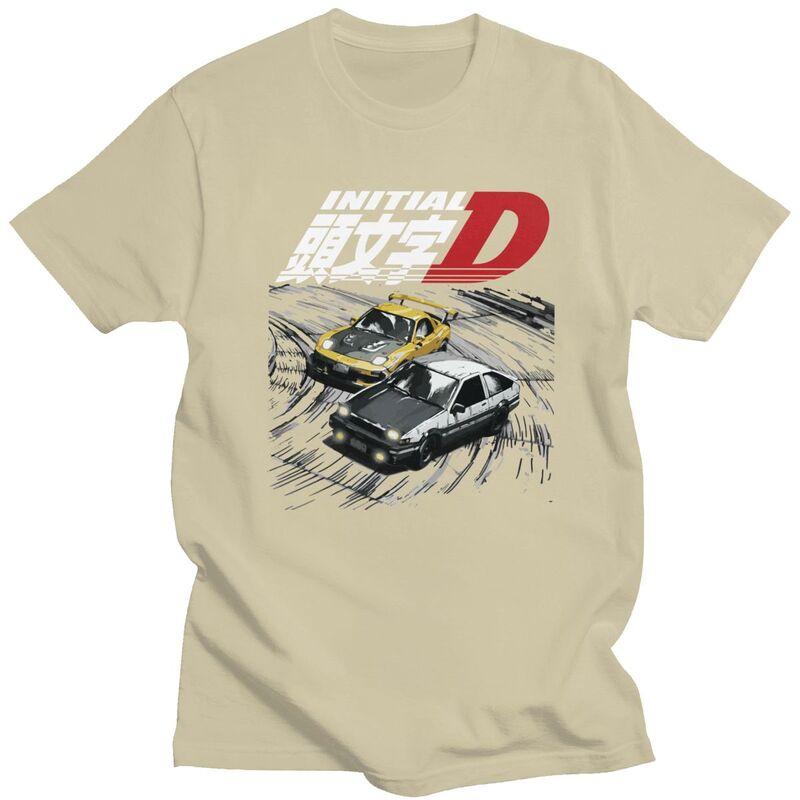 Custom Anime Mountain Racing Initial D T Shirts Men 100 Cotton Tees Tshirt Short Sleeve Tshirt Clothes