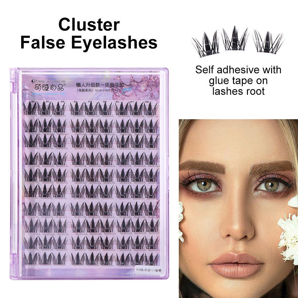 

Curled Self Adhesive False Eyelashes Sweet Individual Fake Eyelashes Daily чорний