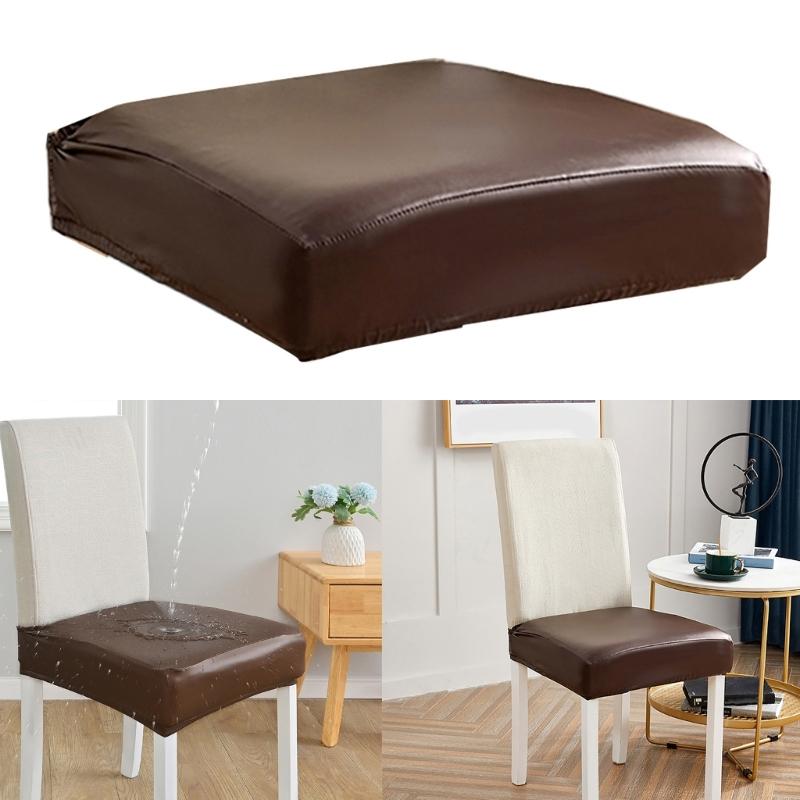 Waterproofs PU Leather Chair Cover Waterproofs Stretch Chair Slipcovers for Dining Room Home Kitchen Seats Protectors