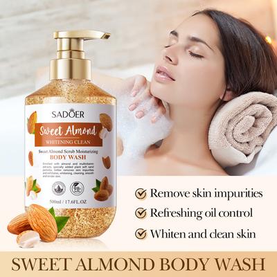 SADOER Sweet Almond Scrub Whitening Cleansing Body Wash Body Wash