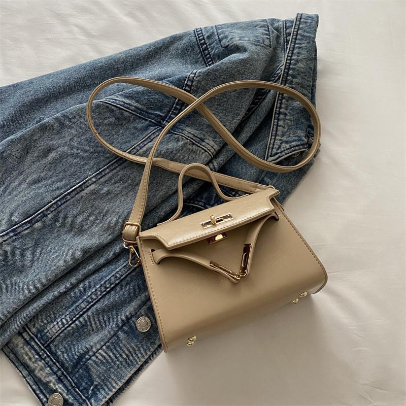 

Trendy Small Square Bag For Women In Black White Khaki And Silver Stylish Pu Design хакі