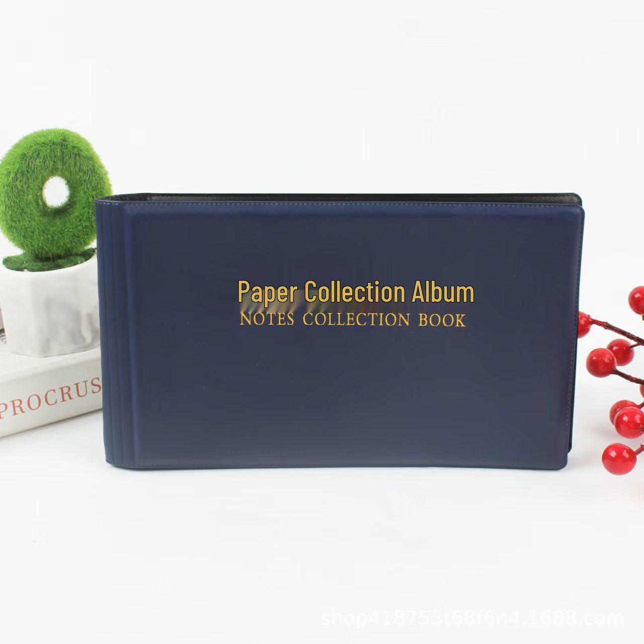 20-Page Cross-Border Banknote & Coin Collection Album 20 pages синий