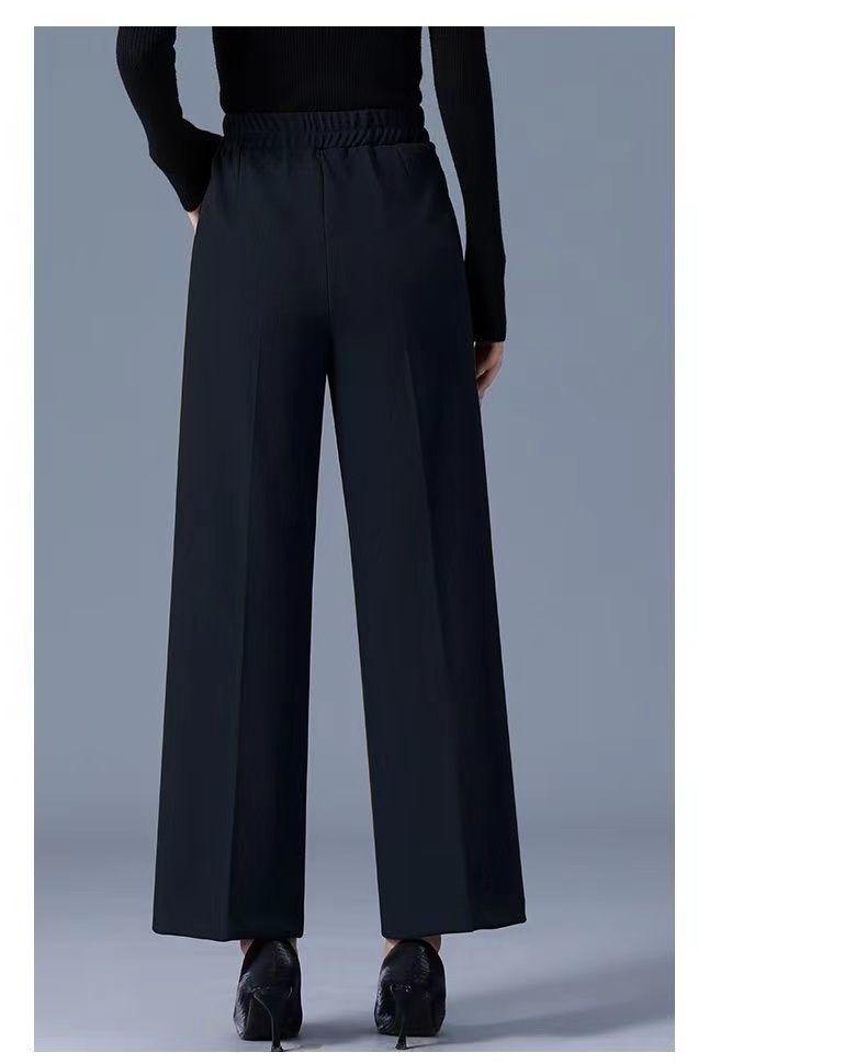 2026 Spring & Autumn High-Waist Plus Size Wide-Leg Casual Pants for Middle-Aged & Elderly Women