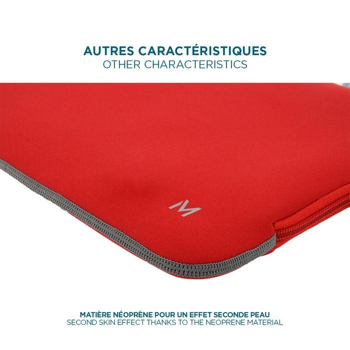 Housse Néoprène Pour Ordinateur Portable / Tablette 12.5-14" - Rouge Et Gris - MOBILIS