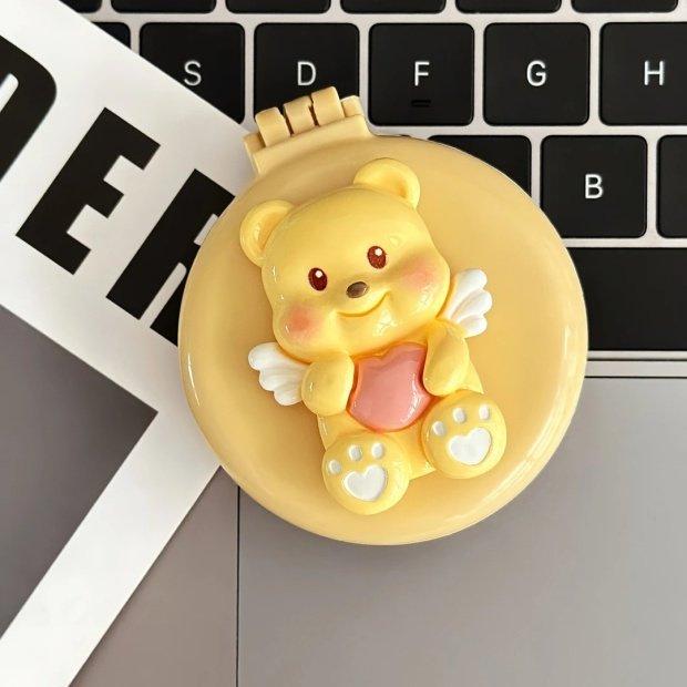 

Adorable Bear Cushion Airbag Comb - Soft, Girly, Heart-Shaped, Portable, Mini Folding Hairbrush