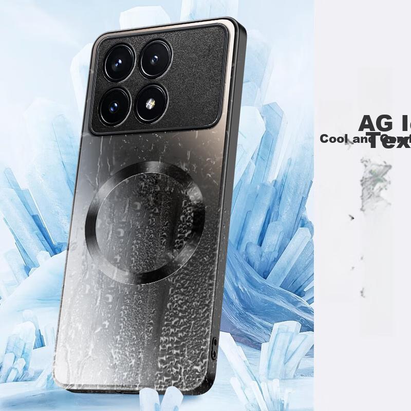 AG MagneticPhone Case for Xiaomi Redmi K70E, Matte Full Coverage Ultra-Thin Shockproof Anti-Fingerprint Case - Graphite Black