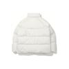 Fila Solid Color Stand Collar Zipper Brand Logo Embroidered Short Thick Warm Down Jacket Unisex Jacket White FS2DJD4101X-CRM
