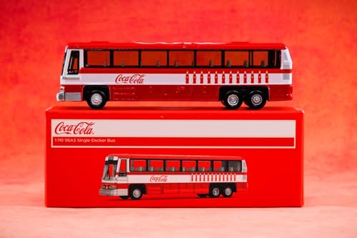 Tiny City 1/110 Scale 96A3 Single-Deck Coca-Cola Bus, Diecast Model Car, Red/White