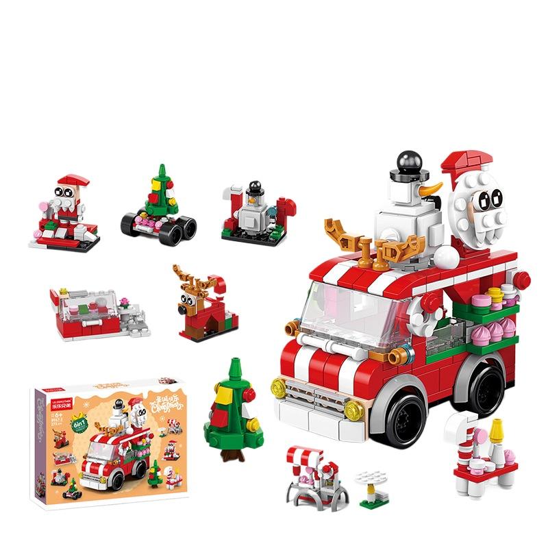 6 In 1 Christmas Train Model Building Blocks Bricks Sets Classic Dolls Kids Toys Gift