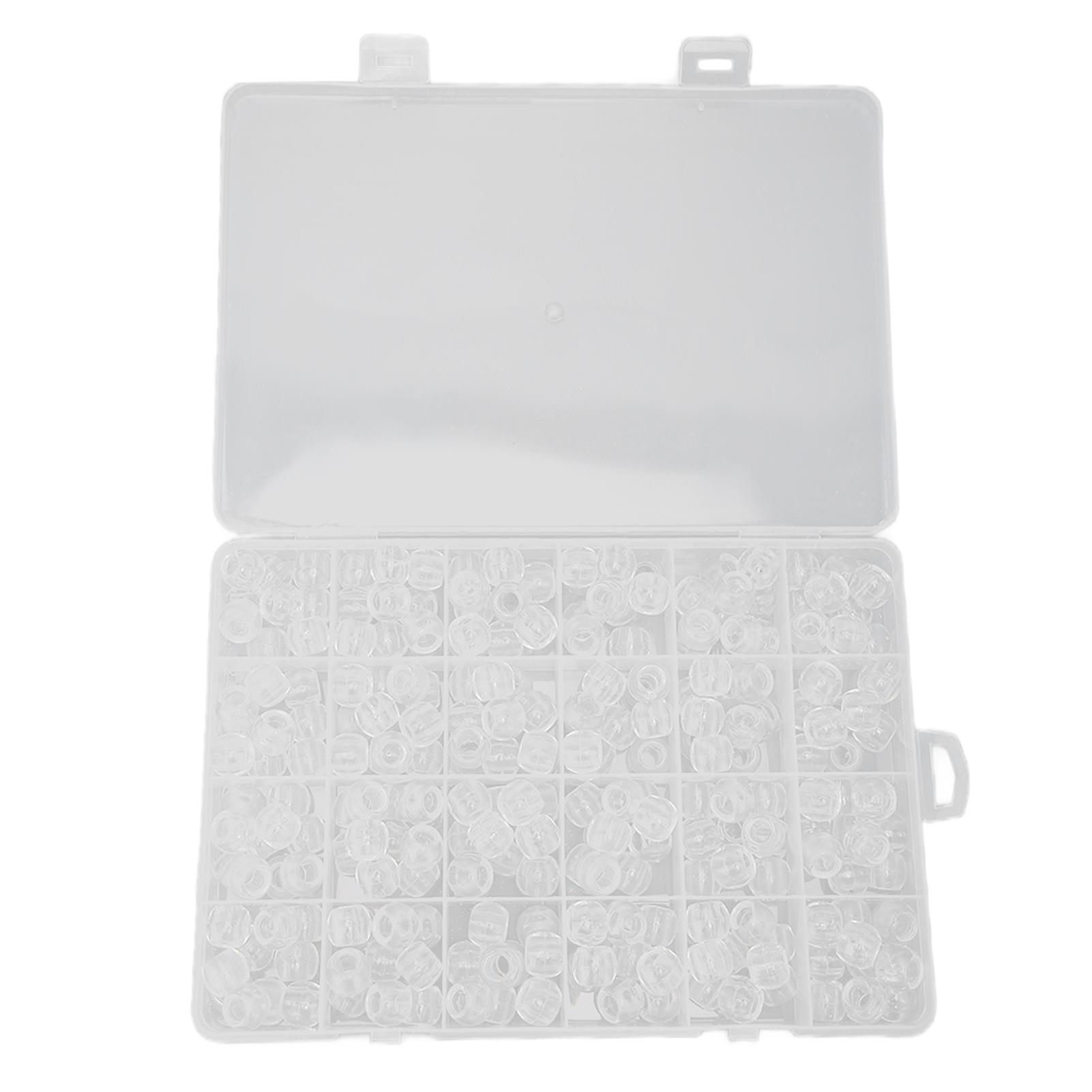 

240PCS Beard Beads Transparent Plastic Viking Beard Hair Beads for Braids Ponytails Role Playing