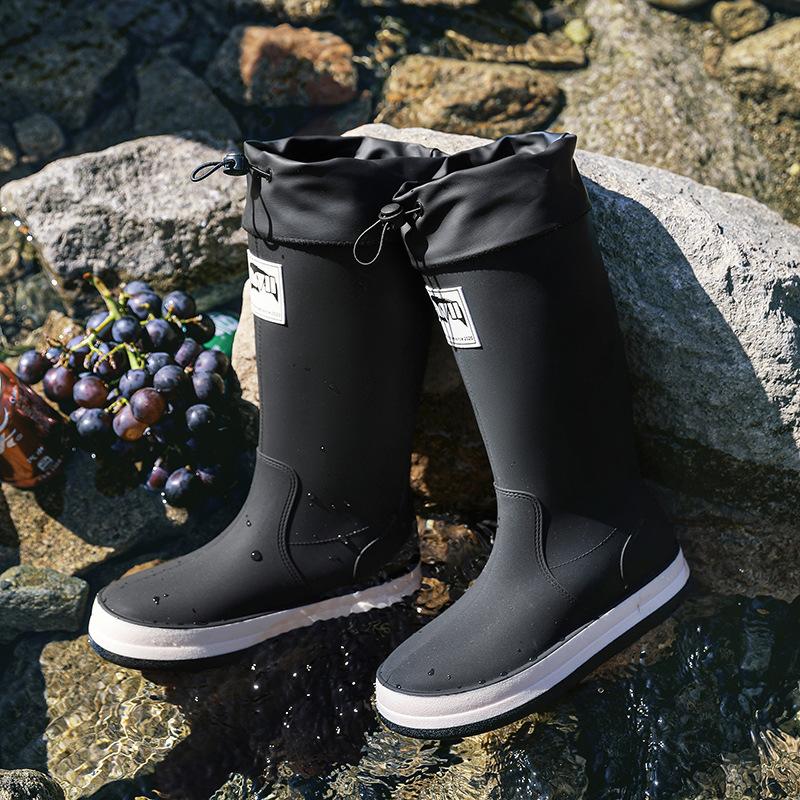 Rain Shoes Men and Women Wear Fashionable Waterproof and Non-slip Rain Boots Thickened and Versatile Outdoor Velvet Glue Shoes