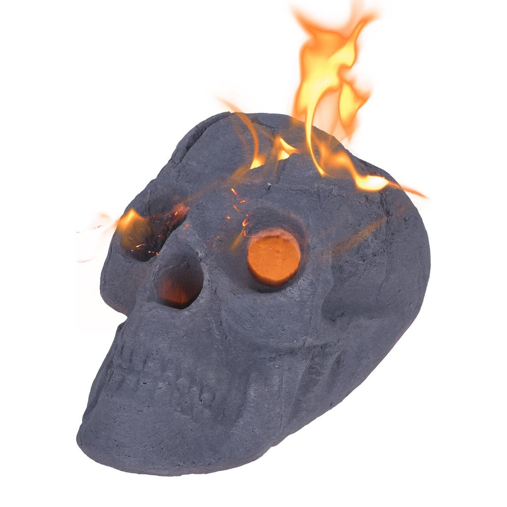 Halloween Fire Pits Skulls, Reusable Skeleton Flame Fireproof Ceramic For Bonfire, Fireplace,Barbecue Simulation Props, Skeleton Head Home Decor