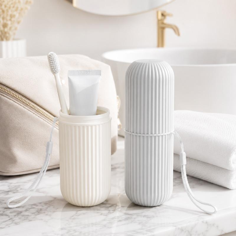 Portable Toothbrush Cup Bathroom Toothpaste Holder Storage Case Box Organizer Travel Toiletries Storage Cup