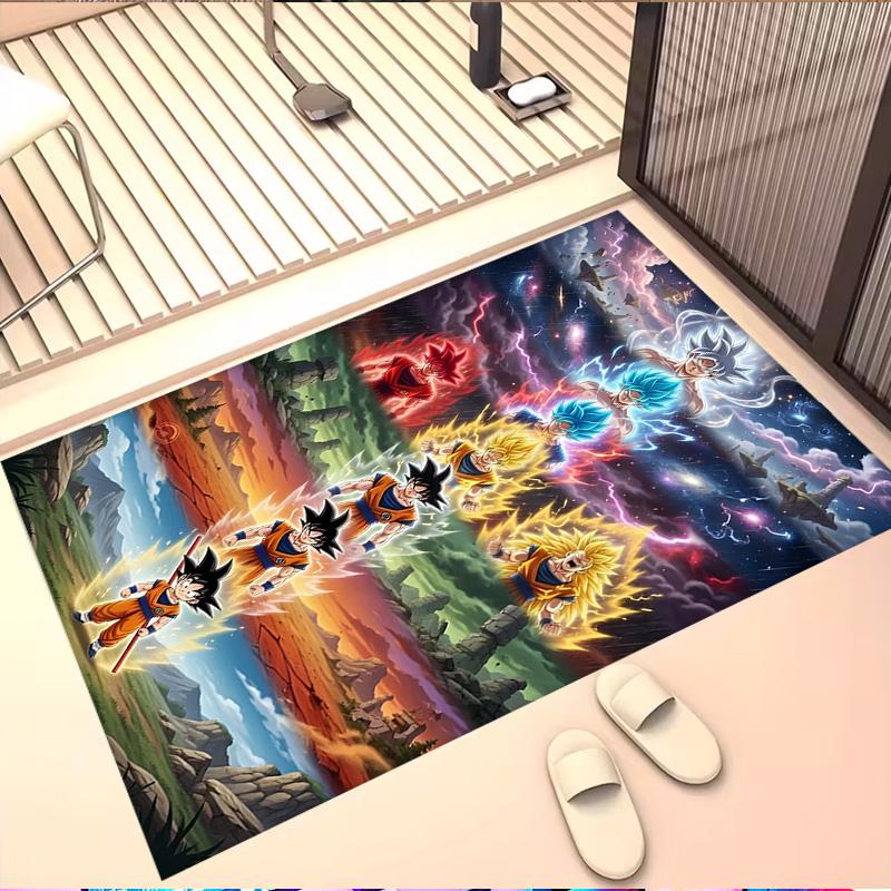 Kober s potiskem DRAGON BALL, Omyvatelný podlahový koberec, Do předsíně, Koleje, Prádelny, Kanceláře, Pracovny, Domácí dekorace, Dárek k narozeninám, Vánocům