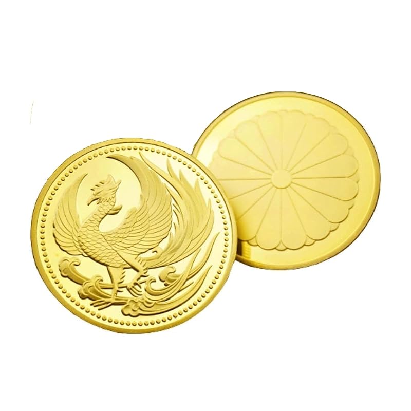 

[TOUFEIYUAN] gold coin gold coin phoenix 2 pieces set Chrysanthemum emblem With case chrysanthemum emblem gold plated gold medal replica (gold 2