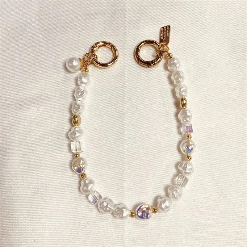 Pvc Phone Lanyard With Crystal Beads For Women And Men