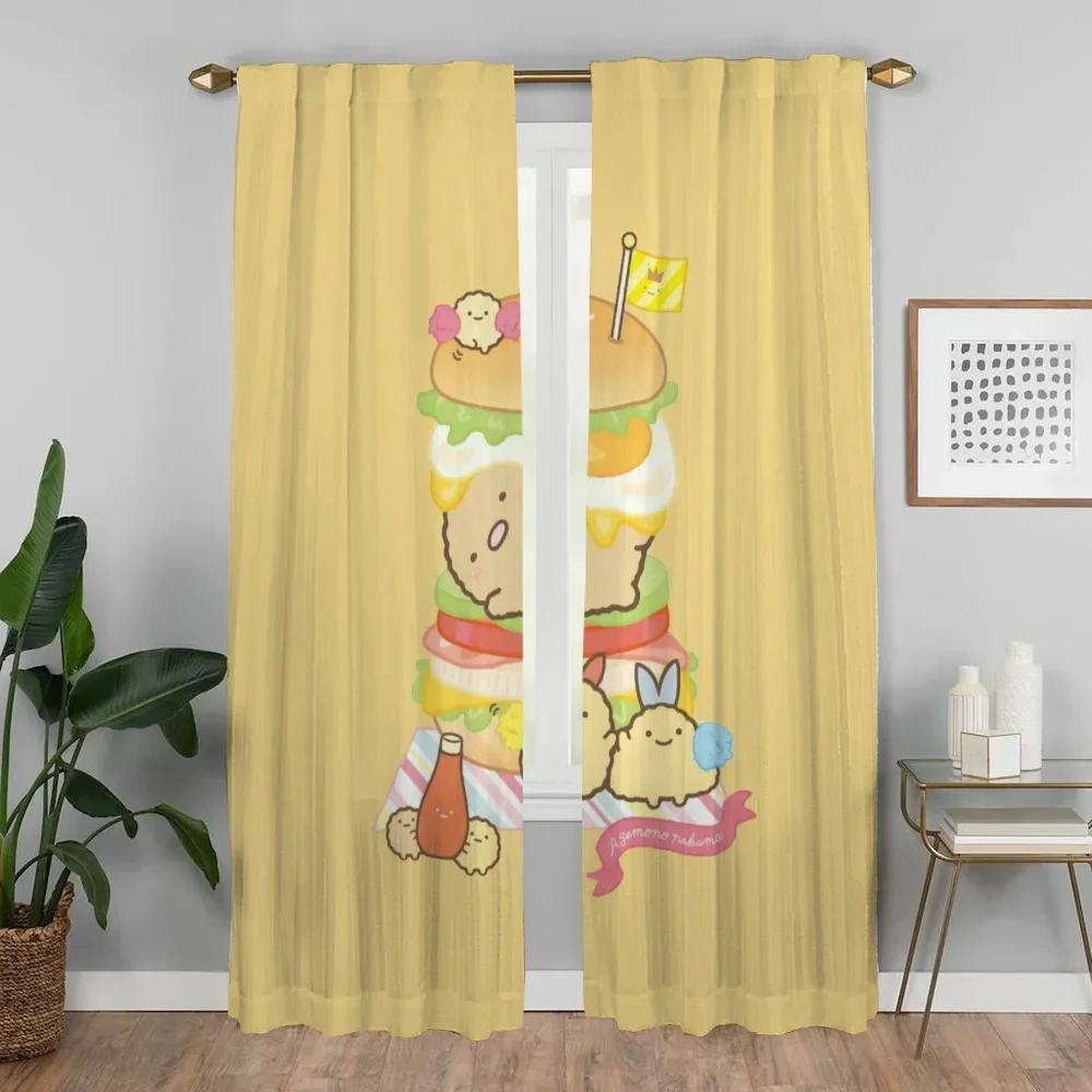 Window Curtain for Room 2 Panel Sumikko Gurashi Curtains for Bedroom Partition Halloween Decoration Home Interior Curtains Child