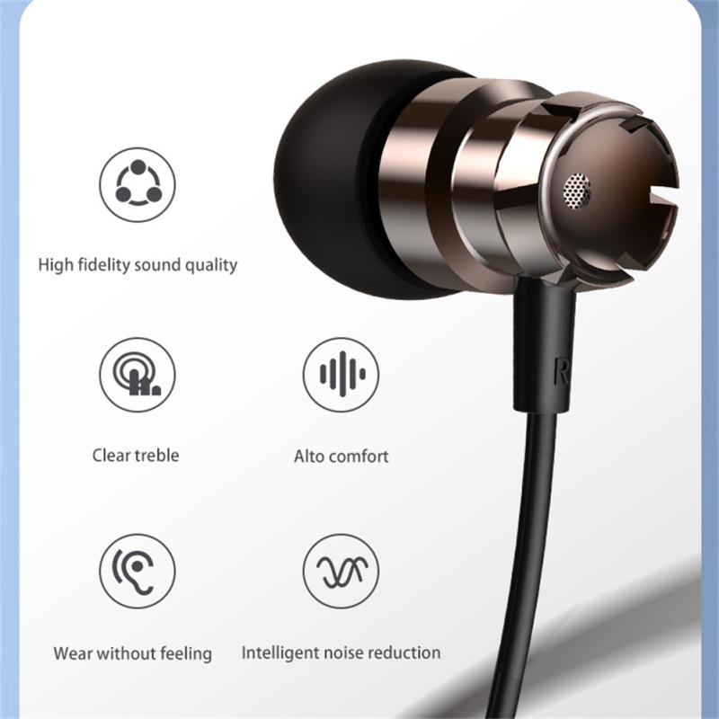 In-Ear-Kopfhörer mit Kabelfernbedienung und Mikrofon Bass Hifi Musik-Ohrhörer für Mobiltelefon Computer MP3