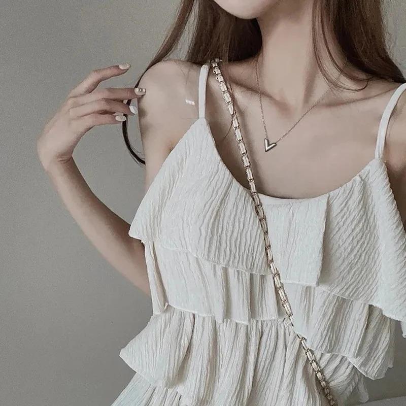 Casual Summer Solid Two Piece New Sets Women Sexy Flounce Tops + Loose High Waist Pants Female Chic Elegant Patchwork Party Beach Suits