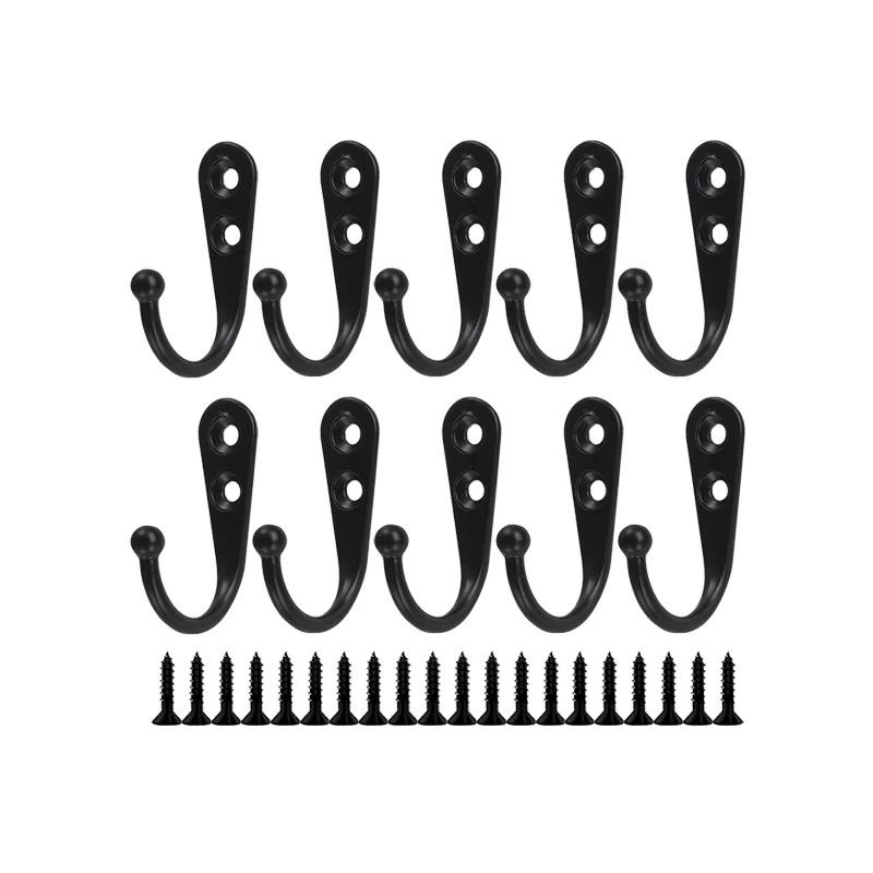 Alloy Hooks with Screw Bathroom Towel Clothes Storage Hooks Key Hangers Storage Gold Silver Racks Home Door Kitchen Organizer