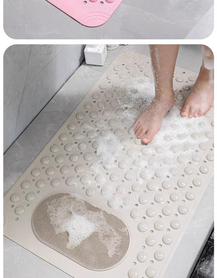 Non-Slip PVC Bathroom Mat with Suction Cups for Shower, Toilet, and Entrance