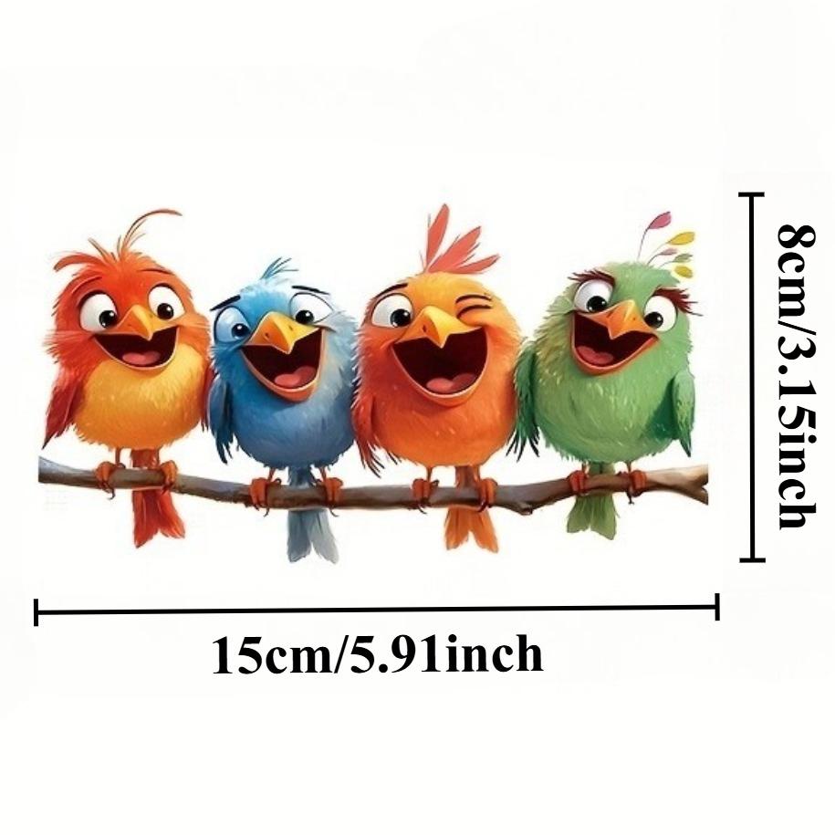 

1pc Four Pet Birds Window Stickers for Bedroom Room Balcony DIY Removable Adhesive for Easy Installation Home Decor Vinyl Decals (as the picture,15x8CM)