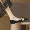 French gentle retro single shoes women's 2025 spring and autumn new popular thick heel pointed head shallow mouth small fragrant high heels