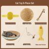 6-Piece Durable Cat Scratcher Bed & Toy Set