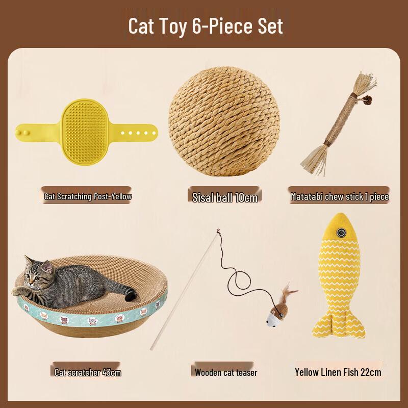 Cat Scratcher & Lounge Bed with Toy Set