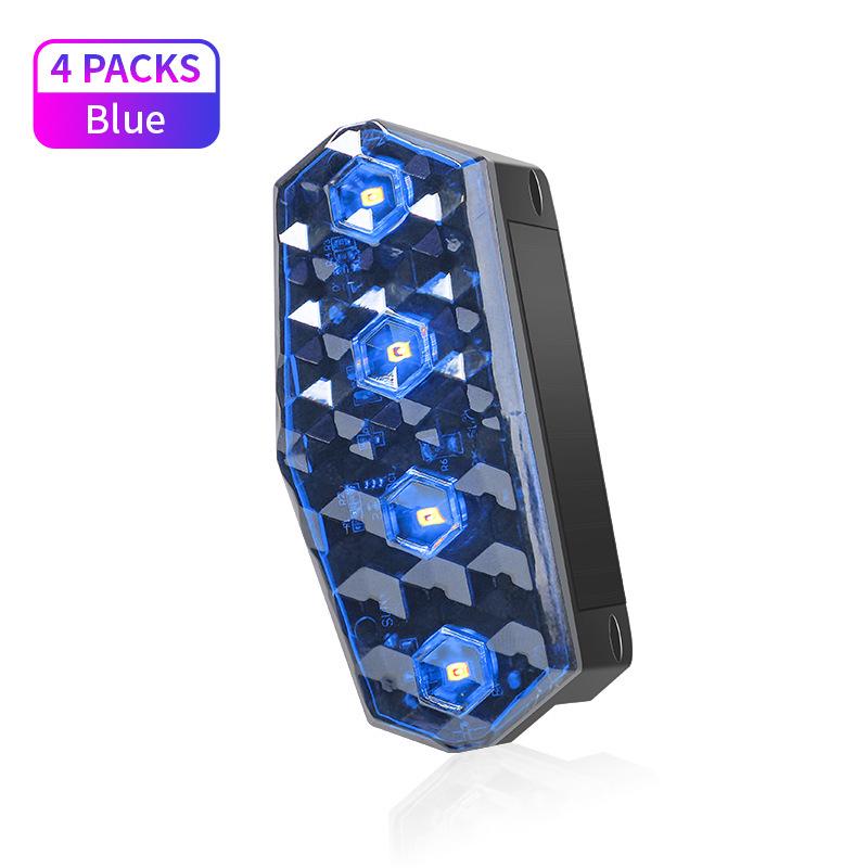 

Universal Car Solar Warning Light - Right-Angle, Slow Flash, High Brightness, Vibration-Activated Safety Light Solar Warning Light, 4-pack