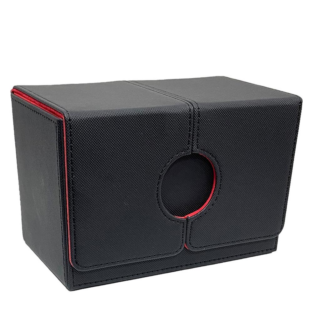 Fashion PU Leather Card Deck Box Flannel Collection Window Collection Box Card Stacking Storage Box Women Men