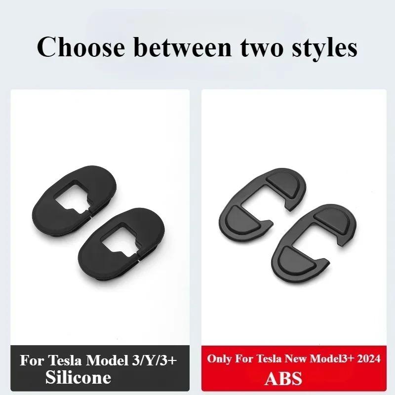 Back Door Lock Buckle Protective Cover for Tesla Model Y/3/3+ Highland 2024 ABS Shock Pads Silicone Mat Car Accessories 2PCS