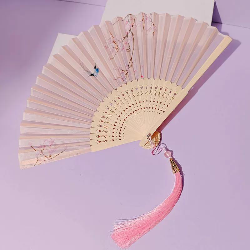 Traditional Folding Fan for Summer, Portable Folding Fan for Hanfu Dance, Qipao Show, New Chinese Style, Portable Gift Bamboo Fan