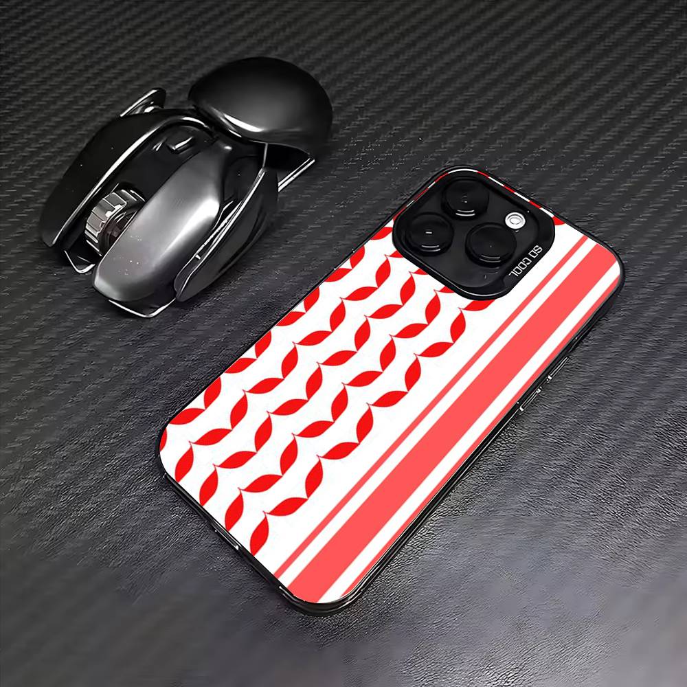 P-Palestine-S Hattah Keffiyeh Phone Case For iPhone17,16,15,14,13,12,11 Plus,Pro Max Colored Silver Plated Inside Cover