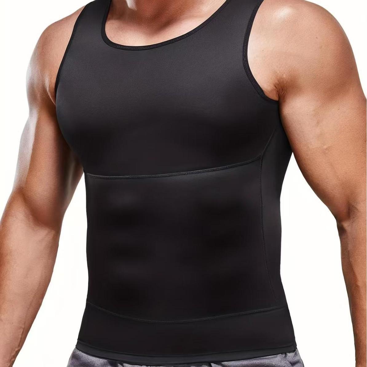 

Men s Slimming Tummy Control Sleeveless Vest Extra Large чёрный