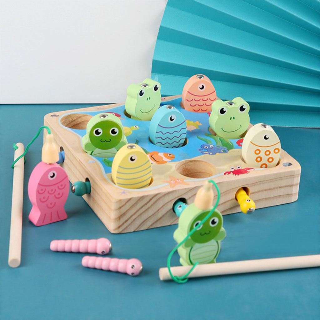 Wood Magnetic Fishing Game Memory Development Multicolor for Boys Girls Children