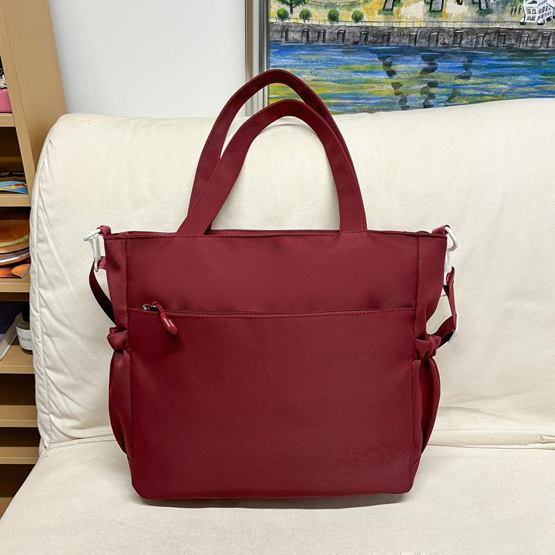 Color-Block Korean Style Large Capacity Crossbody Tote Bag for Students