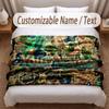 Coperta Morbida a Tema Dinosauri Personalizzata con Stampa Nome Testo Coperta Calda Decorazione Divano Casa Camera da Letto