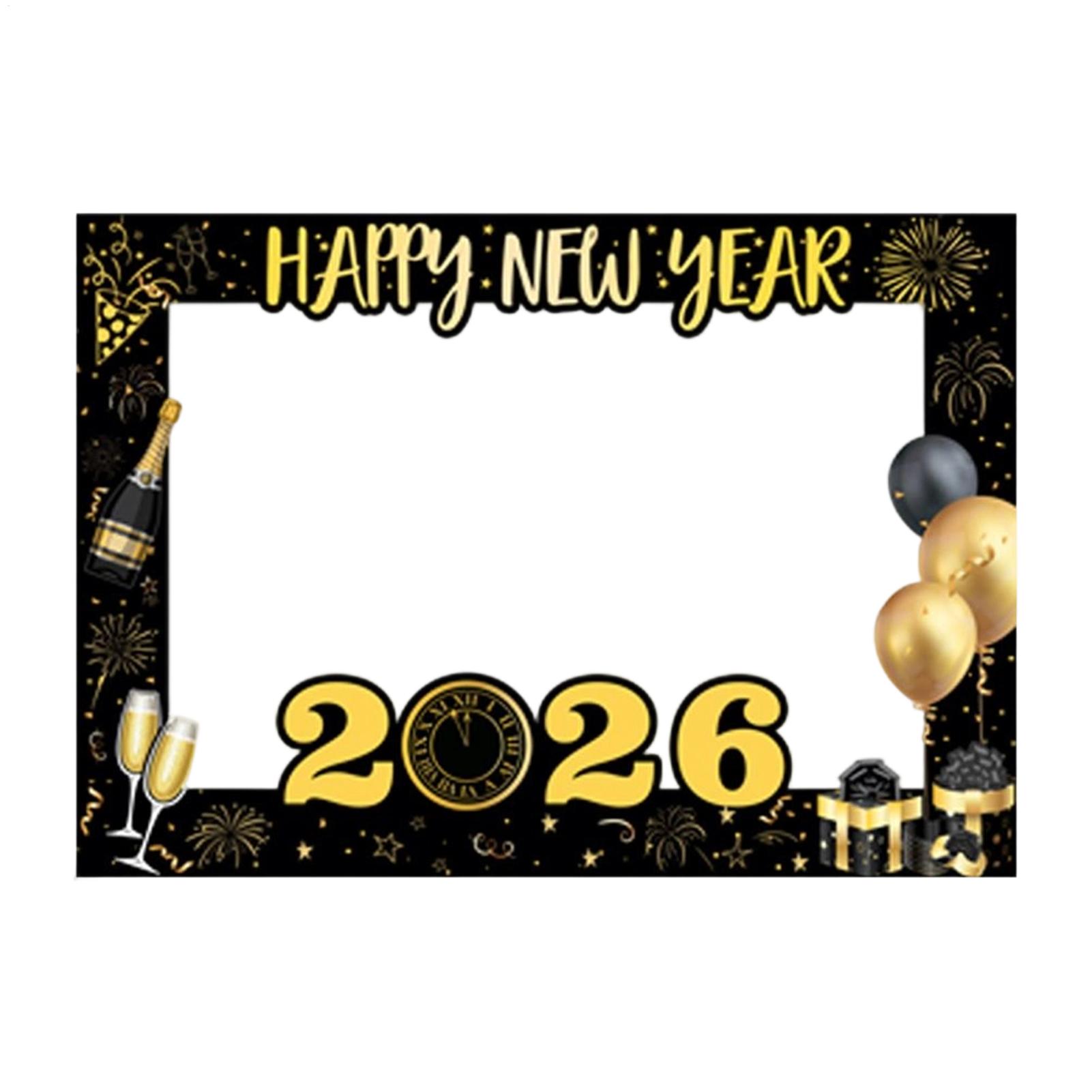 1pc New Years Eve Party Supply 2026 Happy New Year Photo Booth Frame 2026 Picture Frame Happy New Years Eve Party Photo Booth China Mainland
