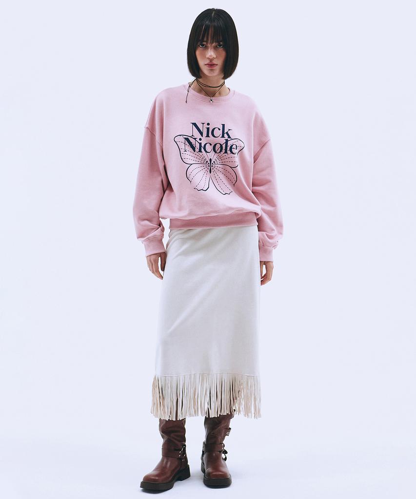 Nigaennikol Butterfly Signature Sweatshirt_Pink Navy