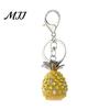 Anti-oxidation Key Pendant Keychain Sparkling Rhinestones Inlaid Three-Dimensional Pineapple Keyring Design Chain Lightweight Car Bag Accessory