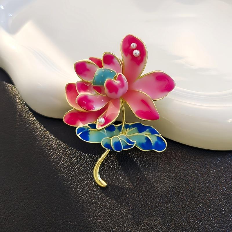 

Цветущий Пышный Пион Девочка Цветочница Высококлассные Расписные Объемные Цветы Модные Аксессуары с Характером Брошь 3*4CM