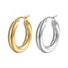 European and American simple 18K gold-plated ring earrings women's ins wind geometric stainless steel jewelry ins wind explosion