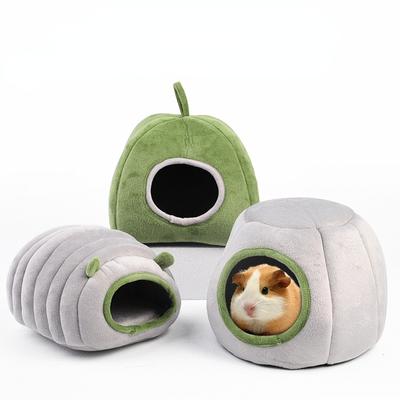 Küçük Pet Pamuk Yuva Yarı kapalı Rüzgar Geçirmez Sıcak Ev Polar Yastık Rahat Yatak Kirpi Yurt Hamster