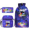 Cartoon Teacup Head Cuphead Student School Bag Backpack Three-piece Set Children's Shoulder Bag Pencil Bag