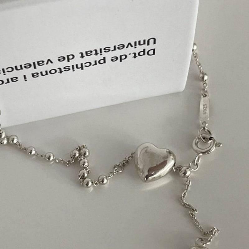 Melliv Silver Volume Heart Necklace_mvn45