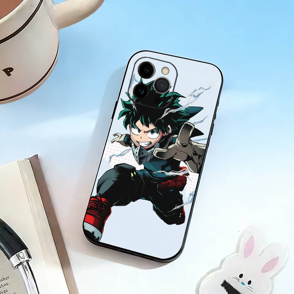 My Hero Lzuku D-Deku  Phone Case For iPhone 17,16,15,14,13,12,11 Plus,Pro Max,XS,Soft Silicone Black Cover